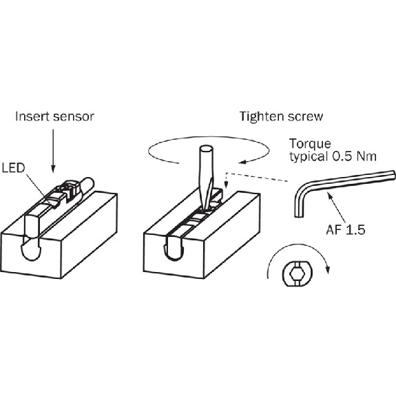 DPM Vérins rainures en C NPN NO lg23,7mm 10-30Vdc / M08 3P+C0.3m PUR - MZC1-4V3NS-KP0-Lire la description
