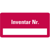 Inventaretikett Inventar-Nr., rot, Dokumentenfolie, Spezialkleber, 40x20mm, 16/Bogen