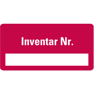 Inventaretikett Inventar-Nr., rot, Dokumentenfolie, Spezialkleber, 40x20mm, 16/Bogen-Beschreibung lesen