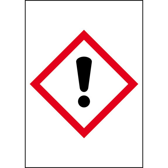 Gefahrensymbole Ausrufezeichen GHS 07, Folie, selbstklebend, 50mm, 10m/Rolle, GHS-Verordnung-Beschreibung lesen