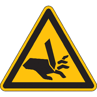 Warnschild Warnung vor Schnittgefahr,praxisbewährt,Folie,selbstklebend,SL 100mm-Beschreibung lesen