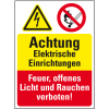 Sicherheits-Kombischild mit Symbolen, Elektrische..., Kunststoff, 300x400mm Sicherheits-Kombischild mit Symbolen, Elektrische..., Kunststoff, 300x400mm