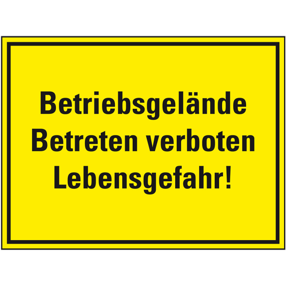 Hinweisschild Betriebsgelände Betreten verboten..., Kunststoff, 400x300mm-Leggi tutto