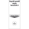 Grundplakette Geprüft gemäß DGUV Vorschrift 3,Folie,selbstkl.,40x100mm,5/Bogen Grundplakette Geprüft gemäß DGUV Vorschrift 3,Folie,selbstkl.,40x100mm,5/Bogen