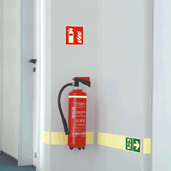Brandschutzschild Feuerlöscher, Kunststoff, 300x300mm, ASR A1.3, DIN EN ISO 7010 F001-Beschreibung lesen