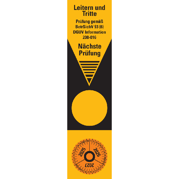 Grundetikett Prüfung gemäß BetrSichV §3(6),DGUV Information,25-27,Folie,200x50mm Grundetikett Prüfung gemäß BetrSichV §3(6),DGUV Information,25-27,Folie,200x50mm-Beschreibung lesen
