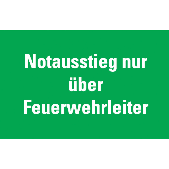 Rettungszeichen Notausstieg nur über Feuerwehrleiter,praxisb.,Folie,150x250mm Rettungszeichen Notausstieg nur über Feuerwehrleiter,praxisb.,Folie,150x250mm-Beschreibung lesen