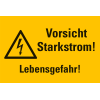 Warn-Kombischild Vorsicht Starkstrom! Lebensgefahr!, RoHS konform, Folie, 200x120mm, ASR A1.3, DIN EN ISO 7010 W012 Warn-Kombischild Vorsicht Starkstrom! Lebensgefahr!, RoHS konform, Folie, 200x120mm, ASR A1.3, DIN EN ISO 7010 W012