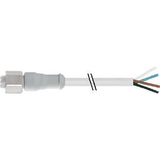 M12A Fem Droit 4p Inox V4A; Câble PVC 4x0.34 Gris 5m - CAM12.A4-11232794-Lire la description