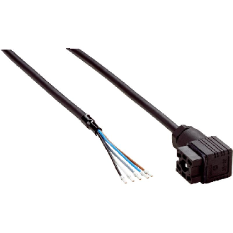 Q6 (DC) Fem Coudé Câble PVC 6x0.25 Noir 2m - DOL-1306-W02M-Lire la description