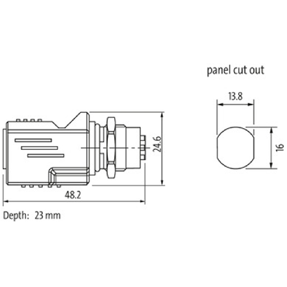 Passage de cloison M12D Fem Droit 4p/RJ45 Fem Droit 4p; CAT5, Blindé - 7000-44671-0000000-Lire la description