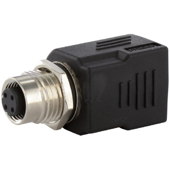 Passage de cloison M12D Fem Droit 4p/RJ45 Fem Droit 4p; CAT5, Blindé - 7000-44671-0000000-Lire la description