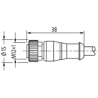 M12A Fem Droit 5p; Câble PUR (UL/CSA) 5x0.34 Noir Cpc 2m - 7000-12241-7320200-Lire la description