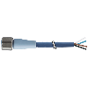 M12A Fem Droit 4p Inox F&B; Câble TPE-S 4x0.34 Bleu 10m - 7024-12221-3211000