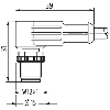 M12A Mâle Coudé 5p; Câble PUR 5x0.34 Noir Cpc 1.5m - 7000-12121-6350150