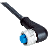 M12A Fem Coudé 3p; Câble PUR 3x034 Noir 5m - YG2A13-050UB1XLEAX
