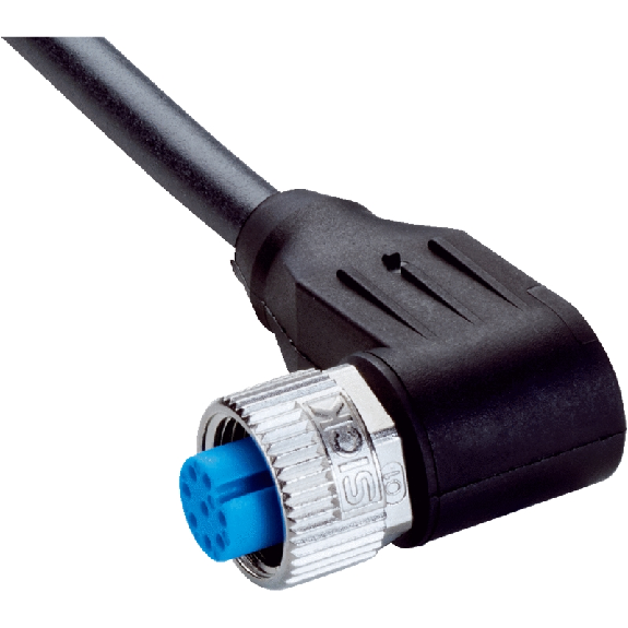 M12A Fem Coudé 8p; Câble Blindé PUR 8x0.25 Noir Cpc 20m - YG2A28-200UA6XLEAX-Lire la description