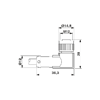 M12A Fem Coudé 4p; Câble Blindé PUR Gris-Noir 10m - SAC-4P-10,0-PUR/M12FR SH-Lire la description
