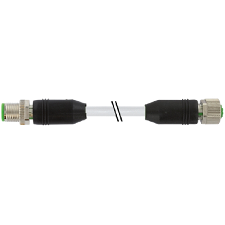 M12A Fem Droit 8p/M12A Mâle Droit 8p; PUR UL/CSA 8x0,25 Gris Cpc 3m - 7000-48001-2920300-Lire la description