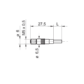 M05 Fem Droit 3p; Câble PUR 3x0.14 Noir 10m - ESG 05SP1000-Lire la description