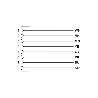 M12A Fem Droit 8p; Câble PUR 8x0.25 Gris/Noir 10m - SAC-8P-10,0-PUR/M12FS-Lire la description
