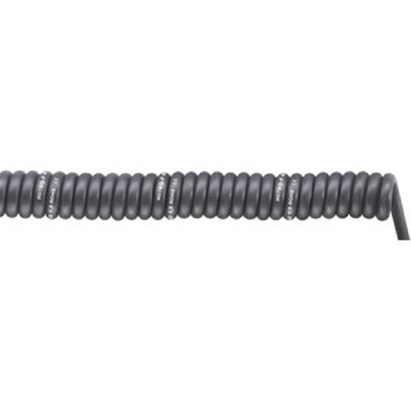 Câble spiralé; 4G1.5; 2000mm - 6000mm; U0/U: 450 / 750 V; PUR - 70002757 | SPIRAL H07BQ-F BLACK 4G1,5/2000-Lire la description