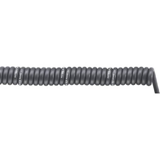 Câble spiralé; 4G1.5; 2000mm - 6000mm; U0/U: 450 / 750 V; PUR - 70002757 | SPIRAL H07BQ-F BLACK 4G1,5/2000-Lire la description