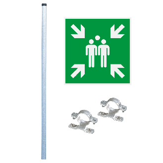 Sammelplatz-Signalset mit Pfosten und Schellen-Beschreibung lesen