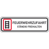 Hinweisschild Feuerwehr-Zufahrt freihalten, Aluminium RA0, reflektierend, 1000x333mm, DIN 67520