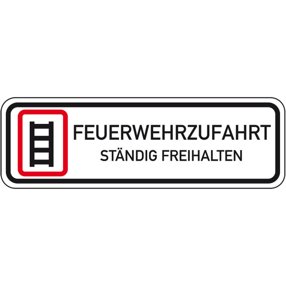 Hinweisschild Feuerwehr-Zufahrt freihalten, Aluminium RA0, reflektierend, 1000x333mm, DIN 67520 Hinweisschild Feuerwehr-Zufahrt freihalten, Aluminium RA0, reflektierend, 1000x333mm, DIN 67520-Beschreibung lesen