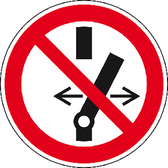 Verbotsschild Schalten verboten, Magnetfolie, Ø100mm, ASR A1.3, DIN EN ISO 7010 P031-Beschreibung lesen