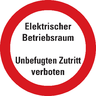Verbotsschild Elektrischer Betriebsraum Unbefugten..., Folie, selbstkl., Ø 200mm-Beschreibung lesen