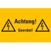 Warn-Kombischild Achtung! Geerdet!, Kunststoff, 300x200mm, ASR A1.3, DIN EN ISO 7010 W012