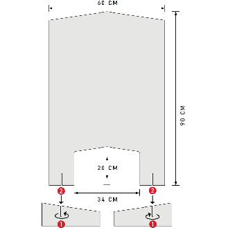 Infektionsschutzscheibe, mit Standfüßen und Durchreiche, ca.600x900mm-Beschreibung lesen