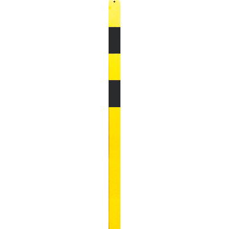 Absperrpfosten Bern, ohne Kettenöse, zum Einbetonieren, gelb/schwarz, 70x70mm, 1400mm-Beschreibung lesen