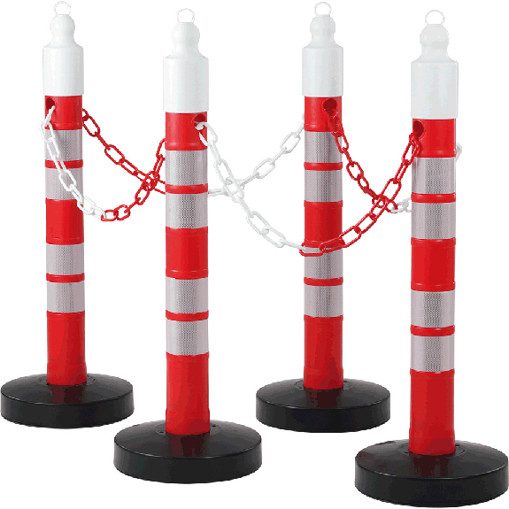 Kettenständer-Set MegaMAX, 4tlg., mit Standfuß, Polypropylen, H 1200 mm-Beschreibung lesen