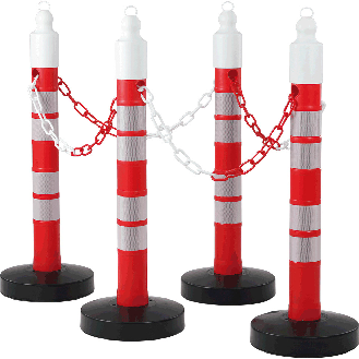 Kettenständer-Set MegaMAX, 4tlg., mit Standfuß, Polypropylen, H 1200 mm-Beschreibung lesen