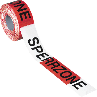 Absperrband Sperrzone, rot/weiß, 500m/Rolle-Beschreibung lesen
