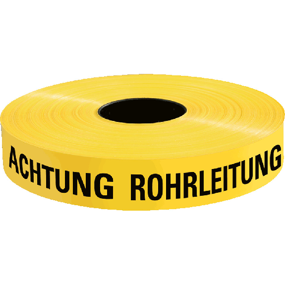 Trassenwarnband Achtung Rohrleitung, gelb, Polyethylen, 40mm, 250m/Rolle Trassenwarnband Achtung Rohrleitung, gelb, Polyethylen, 40mm, 250m/Rolle-Beschreibung lesen