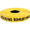 Trassenwarnband Achtung Rohrleitung, gelb, Polyethylen, 40mm, 250m/Rolle