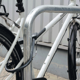 Fahrrad-Anlehnbügel Proof, zum Aufdübeln, feuerverzinkt, Stahl, 900x800mm-Beschreibung lesen