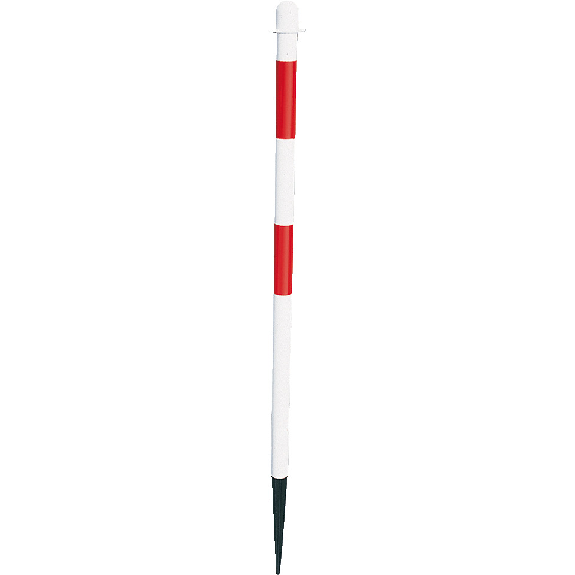 Kettenpfosten Extern, mit Einschlagspitze, rot reflektierend/weiß, Kunststoff, L1250mm Kettenpfosten Extern, mit Einschlagspitze, rot reflektierend/weiß, Kunststoff, L1250mm-Beschreibung lesen