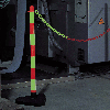 Kettenständer-Set Intern Medi, 6-teilig, fluoreszierend rot/weiß, Kunststoff, H900mm