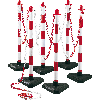 Kettenständer-Set Intern Medi, 6-teilig, fluoreszierend rot/weiß, Kunststoff, H900mm