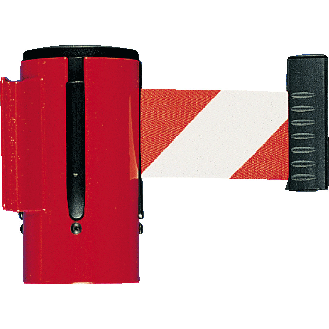 RS-GUIDESYSTEMS Wandkassette Indoor, rot, Metall, Gurt rot/weiß schraffiert, 4m-Beschreibung lesen