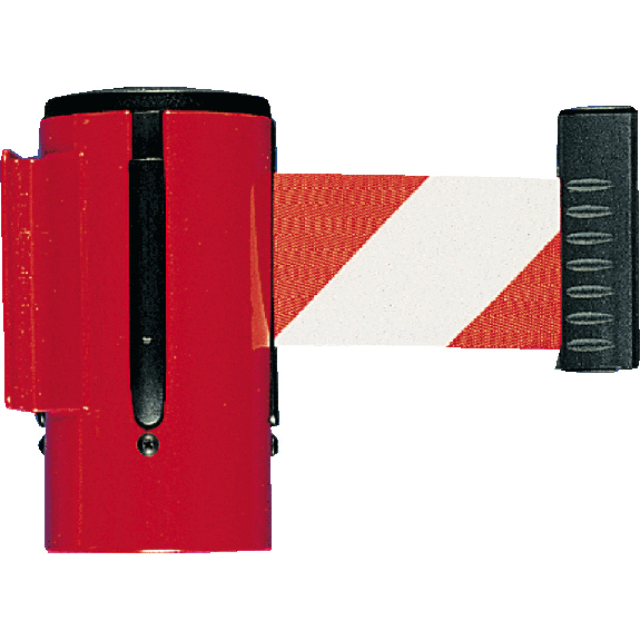 RS-GUIDESYSTEMS Wandkassette Indoor, rot, Metall, Gurt rot/weiß schraffiert, 4m-Beschreibung lesen