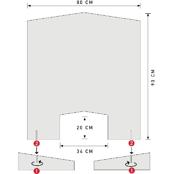 Infektionsschutzscheibe, mit Standfüßen und Durchreiche, ca.800x900mm Infektionsschutzscheibe, mit Standfüßen und Durchreiche, ca.800x900mm-Beschreibung lesen