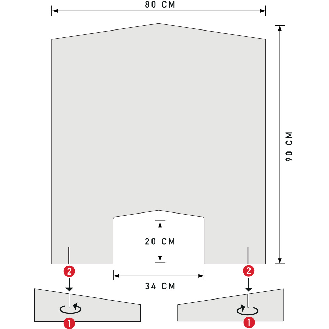 Infektionsschutzscheibe, mit Standfüßen und Durchreiche, ca.800x900mm-Beschreibung lesen