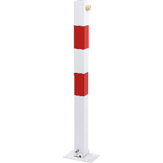 Universalpfosten Dublin, zum Aufdübeln, abschließ-/umklappbar, weiß/rot, 70x70mm-Beschreibung lesen