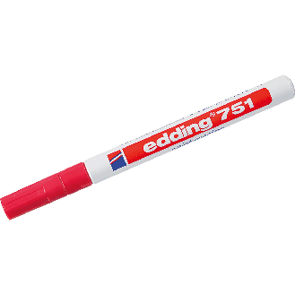 edding Lackmarker 751, wisch- und wasserfest, rot, Strichstärke ca. 2mm, 3/VE-Beschreibung lesen